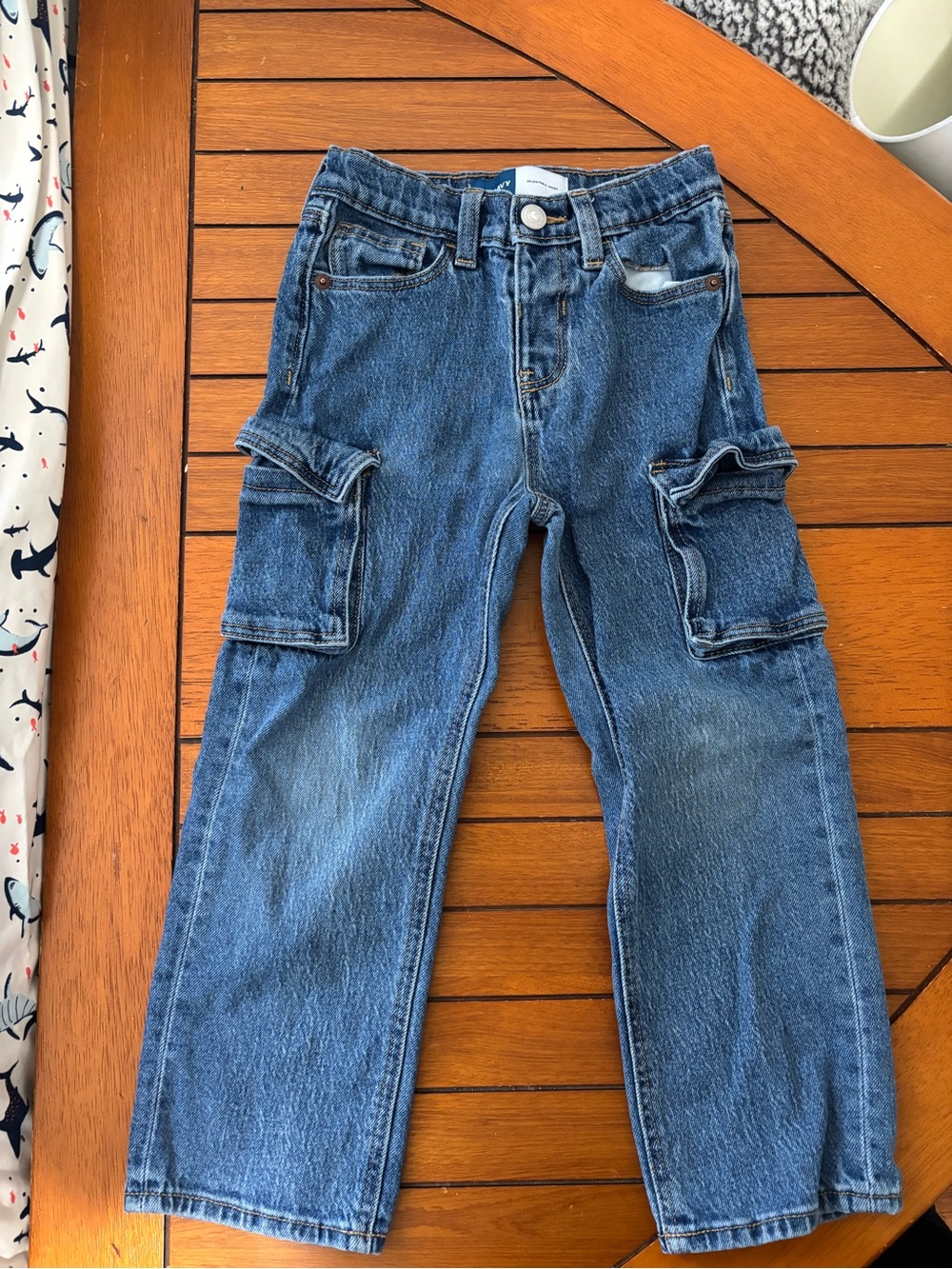 Old Navy Medium Blue Denim Jeans with Cargo Details